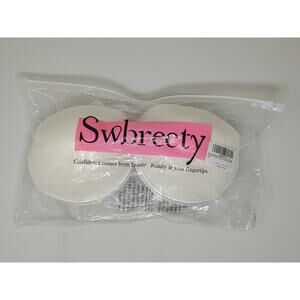 Women's White swbreety lingerie set with Lace Trim - Size L